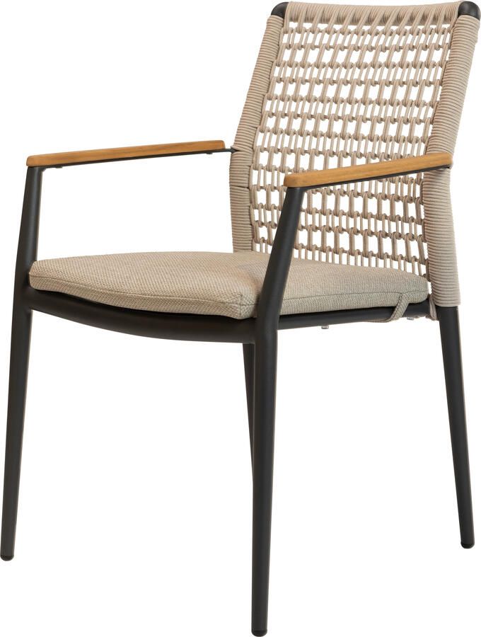 Qopps Indra dining tuinstoel stapelbaar rope beige - Foto 1