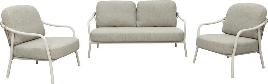Qopps Ivans loungeset bank met 2 loungestoelen latte light - Foto 1