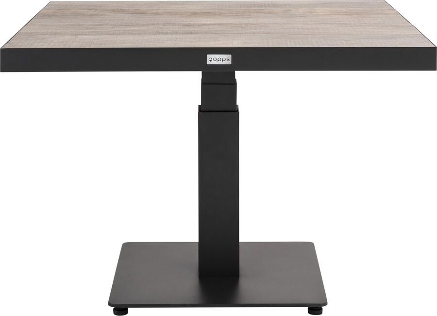 Qopps Javie up down tuintafel 90 x 90 ceramisch royal grey.