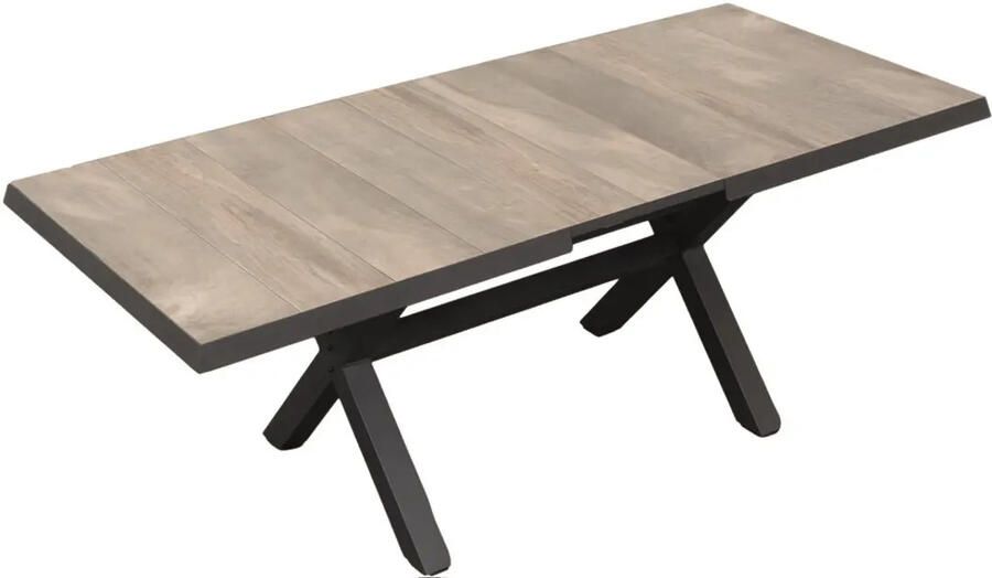 Qopps Ottowa uitschuif tuintafel 163 203 mat royal grey ceramische tegels