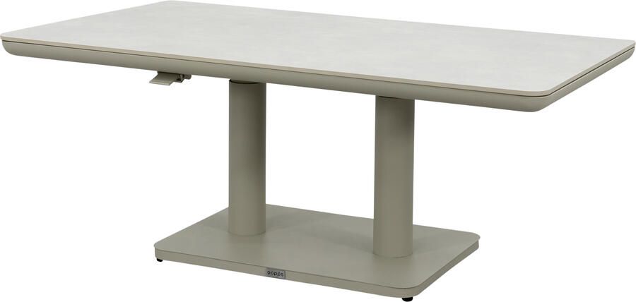 Qopps Rizon in hoogte verstelbare tuintafel 140 x 80 latte light - Foto 1