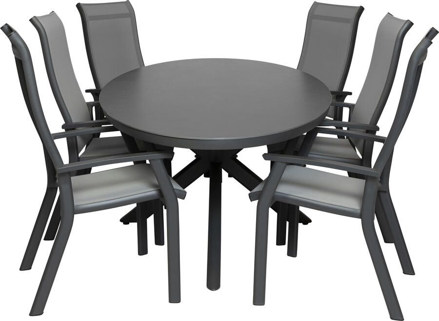 Qopps Vidas tuintafel met 6 Farro stapelbare tuinstoelen - Foto 1