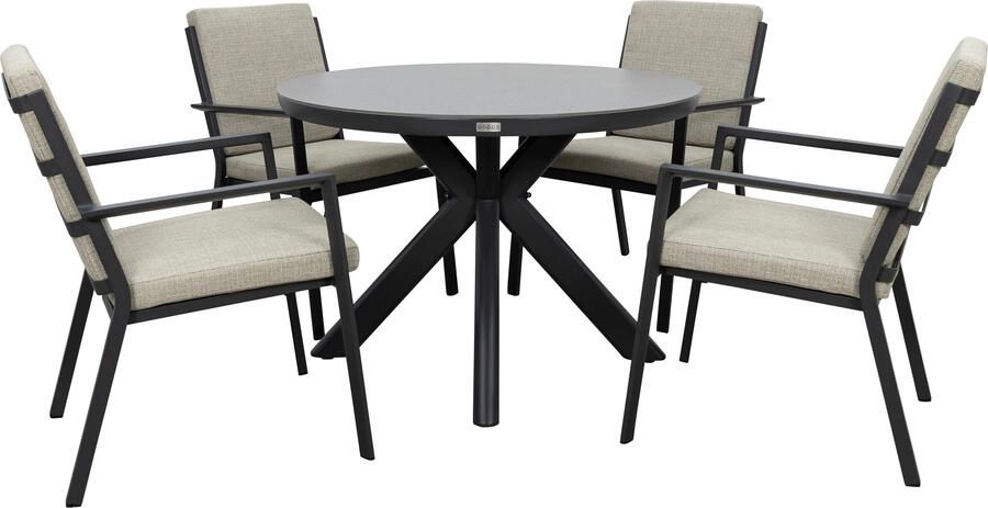 Qopps Ziggy tuintafel met 4 Izard stapelbare tuinstoelen - Foto 1