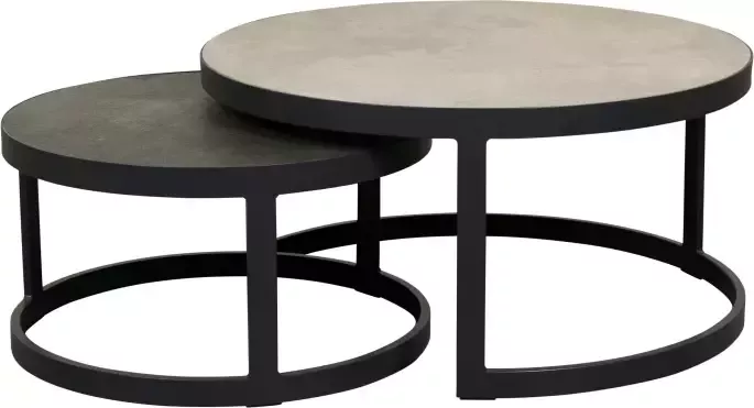Qopps Sprog tafel set 80cm en 60 cm rond matt royal grey - Foto 1