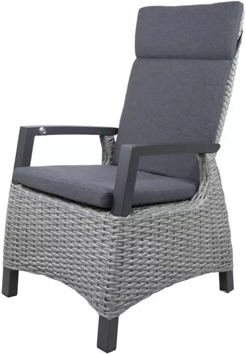 Qopps Tuinstoel verstelbaar met gasveer Orlon wicker cloudy Grey