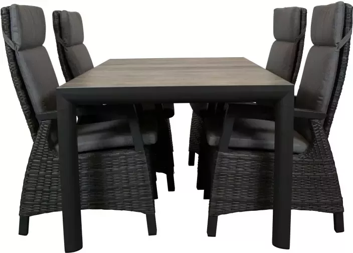 Qopps tuintafel kings 180 met 4 verstelbare Darwin tuinstoel