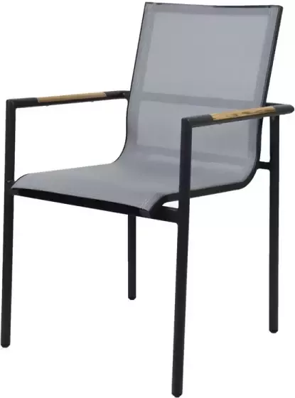 Qopps Tulsi dining tuinstoel mat royal Grey met teak - Foto 1