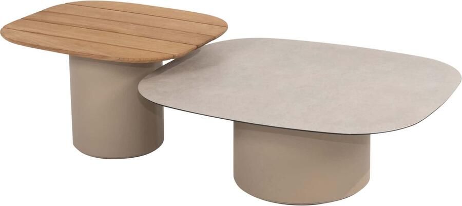 Taste by 4 Seasons Outdoor Taste by 4 Seasons Demi Salontafel set (2-delig) Keramiek|teak Latte