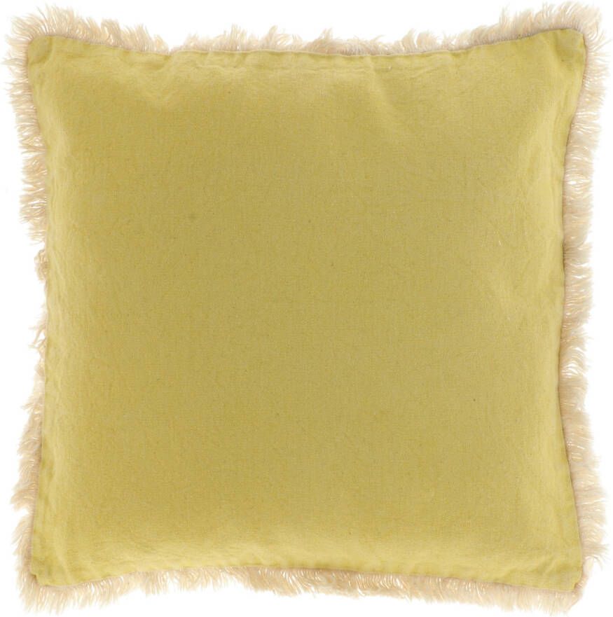 Unique Living Sierkussen Mare 45x45cm Soft Yellow