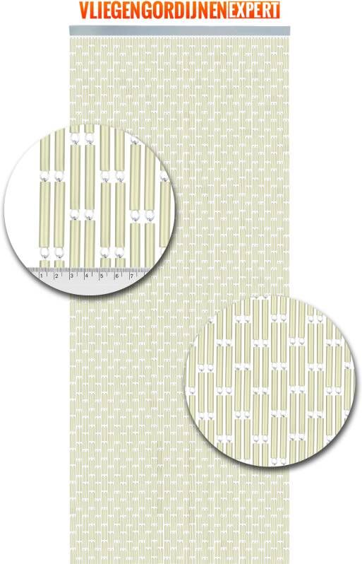 Vliegengordijnenexpert Vliegengordijn Hulzen Creme 100 x 240 cm Op