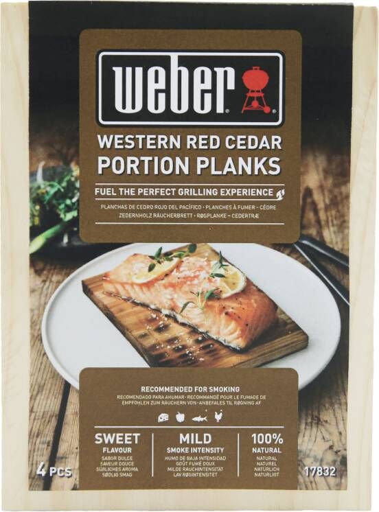 Weber Cederhouten portie rookplank 4 stuks