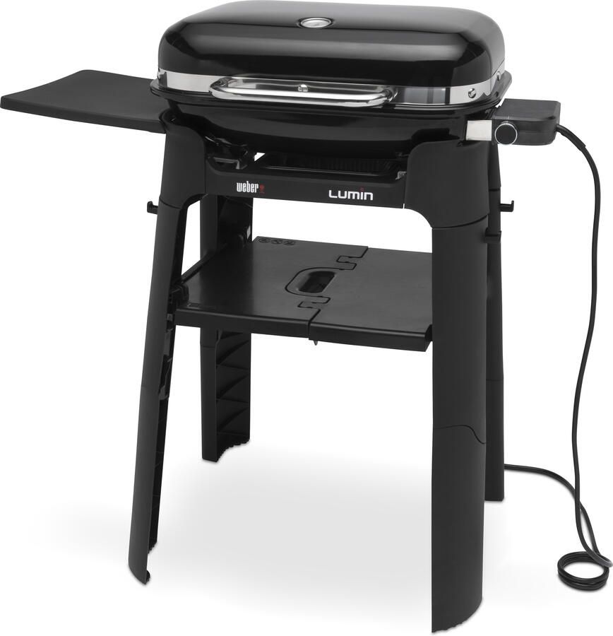 Weber Lumin Black w stand elektrisch met Lumin veelzijdigheidsset medium