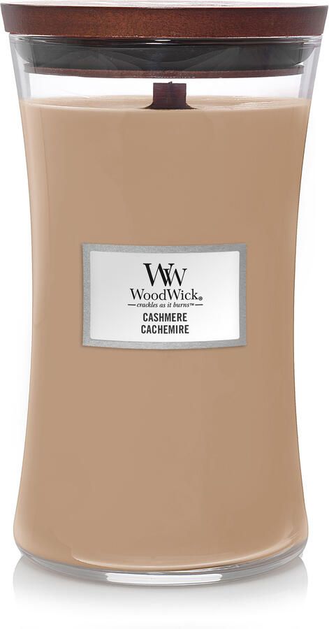 WoodWick Geurkaars Large Cashmere 18 cm | ø 10 cm
