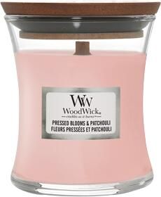 WoodWick pressed blooms & patchouli mini candle