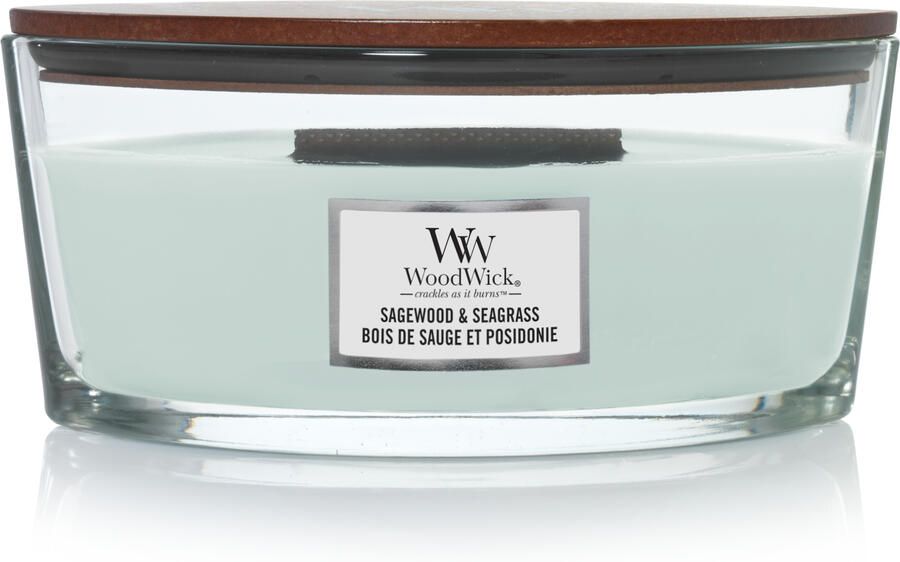WoodWick sagewood & seagrass ellipse candle