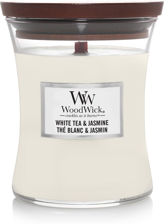 WoodWick white tea & jasmine medium candle