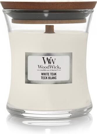 WoodWick white teak mini candle