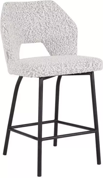 Must Living Counter chair Bloom 100x54x57 cm bouclé light grey seat height 65 cm