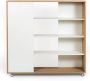 24Designs Kaja Roomdivider Op Wielen 150 Cm Wit|Eiken - Thumbnail 1