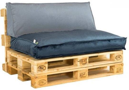 2L Home & Garden Palletkussen Velvet Donkerblauw 120 x 80cm