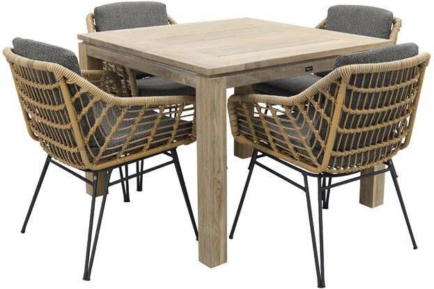 4 Seasons Outdoor 4 Seasons Cottage|Rome grey 100 cm. tuinset 5-delig