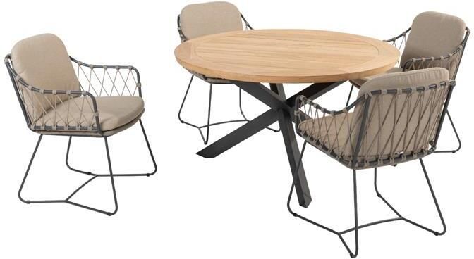 4 Seasons Outdoor Taste Prego|Prado ronde tuinset 5-delig Ø130 cm.