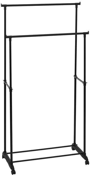 5five Kledingrek met dubbele stangen kunststof metaal zwart 80 x 34 x 160 cm - Foto 2