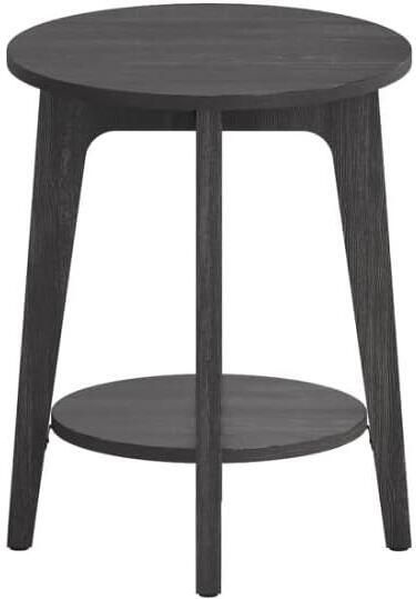 ACAZA Bijzettafel Nachtkastje Zwart 40 x 50 cm (B x H) Kleine Salontafel Banktafel Salontafel rond Salontafel zwart Ronde Salontafel hout - Foto 2