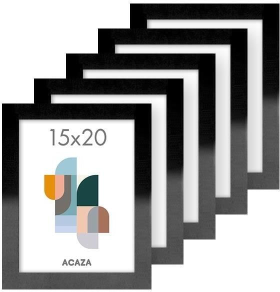 ACAZA Fotokader Fotolijst Set van 5- 15x20cm MDF hout- Zwart
