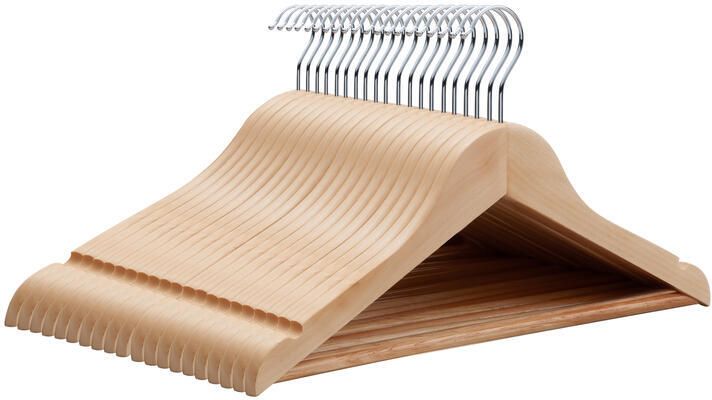 ACAZA Kledinghangers Kleerhangers 20 Stuks Baby|Kinder|Kinderen 100% FSC-Gekeurd Duurzaam Hout Lichte Eik Kleur