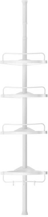 ACAZA Praktisch doucherek 4 schappen verstelbaar in hoogte wit