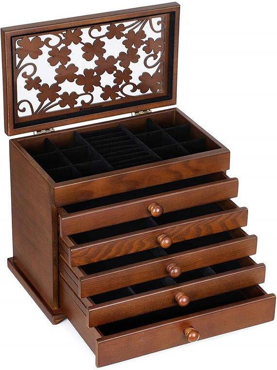 ACAZA Sieradendoos Donkerbruin