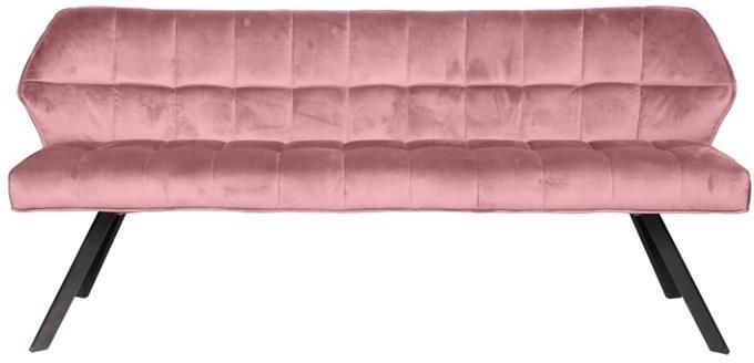 AnLi-Style Eetkamerbank raster Roze velours - Foto 2