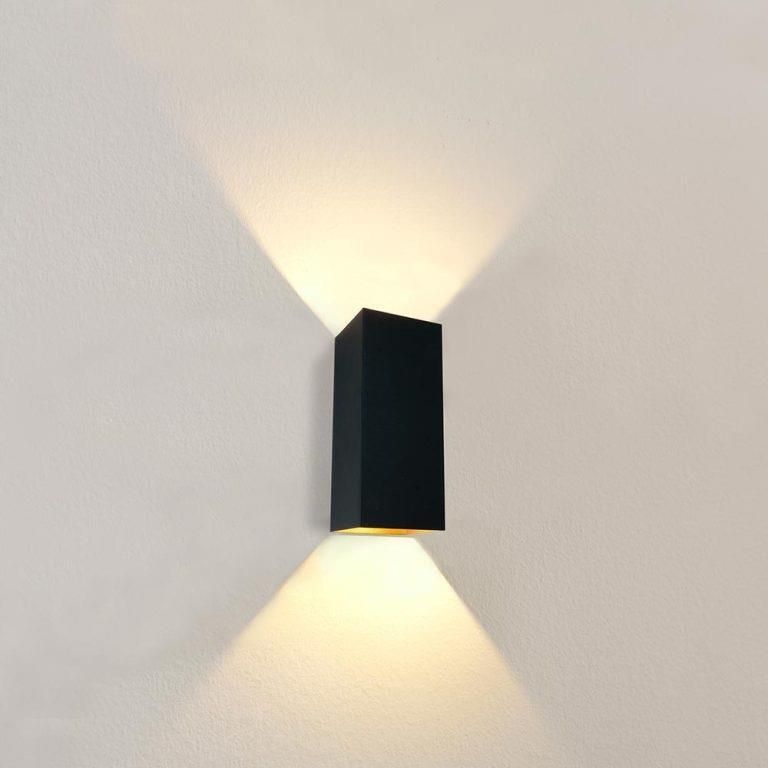 Lamponline Artdelight Wandlamp Dante XL 2 lichts 24 x 10 cm zwart goud