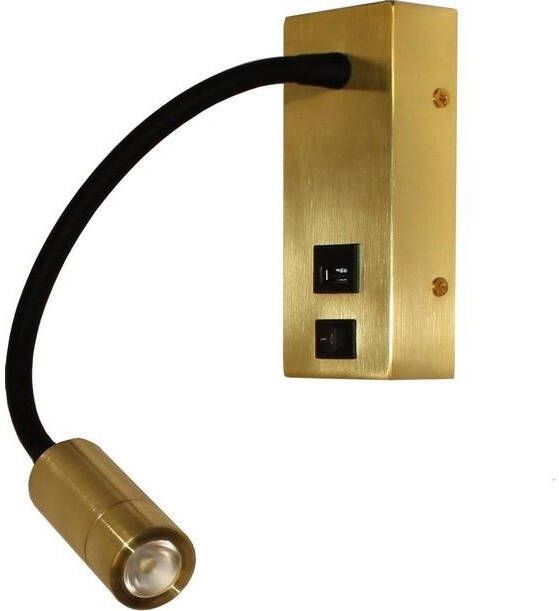 Lamponline Artdelight Wandlamp Easy USB mat goud - Foto 2