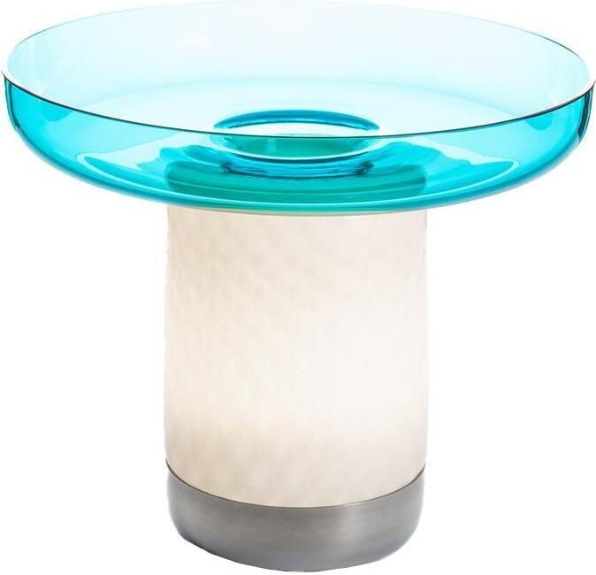 Artemide Bontà tafellamp met schaal LED oplaadbaar turquoise