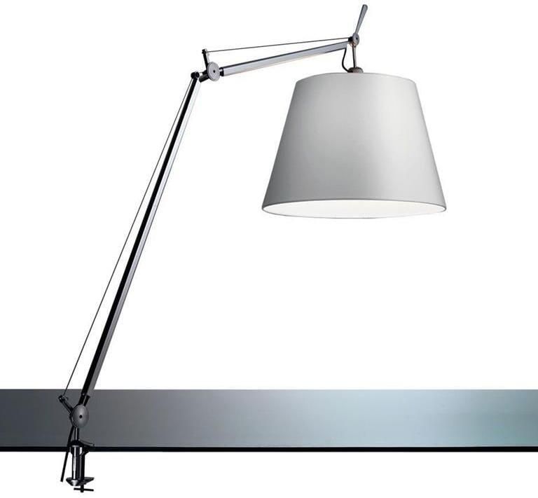 Artemide Tolomeo Mega klemlamp retrofit met dimmer 36cm grijs satijn