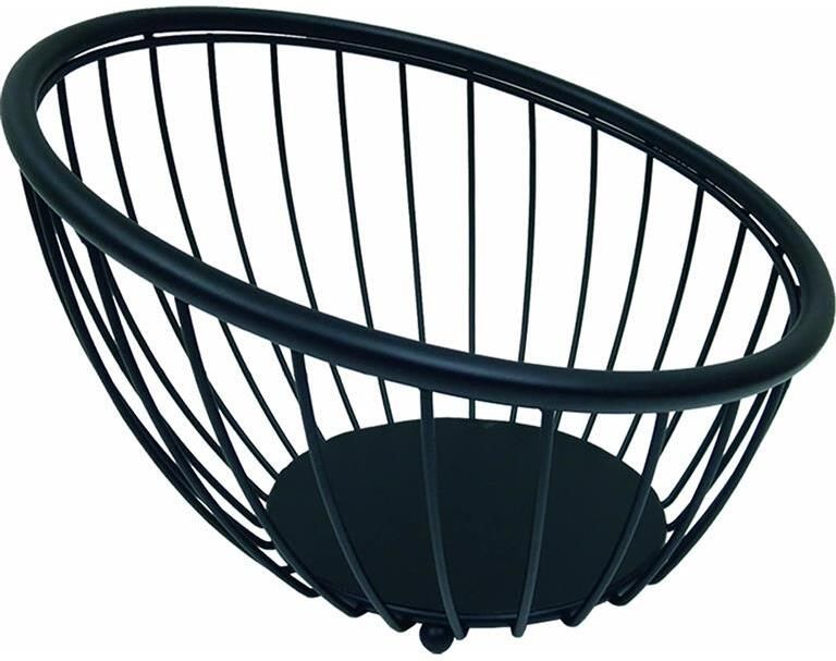 Artex Fruitmand|fruitschaal metaal zwart rond 28 x 10 cm