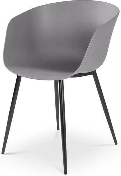 Artichok Liloe kunststof tuinstoel grijs met armleuningen