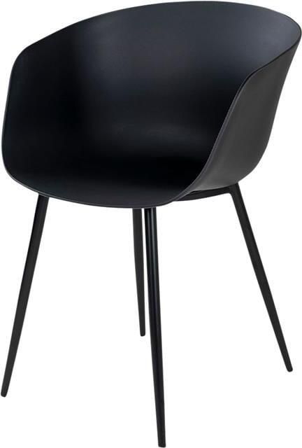 Artichok Liloe kunststof tuinstoel zwart met armleuningen