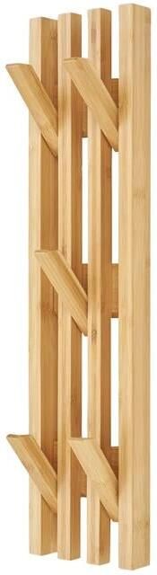 Artichok Rijk Wandkapstok Bamboe Hout Met 5 Haken Kapstok Hal Landelijk Muurkapstok - Foto 2