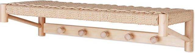 Artichok Loek houten kapstok met geweven plank 78 x 31 cm - Foto 1
