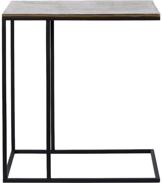 Atmooz Bijzettafel Vanger ruw antiek brons Rechthoekig Binnen Interieur Goud Brons en zwart Hoogte 55cm Metaal - Foto 2