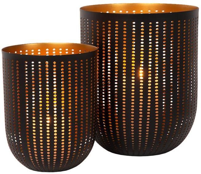 Atmooz by Charrell Atmooz Kaarshouder Silva Set van 2 Zwart & Goud Ø 16 & Ø 21 5 cm