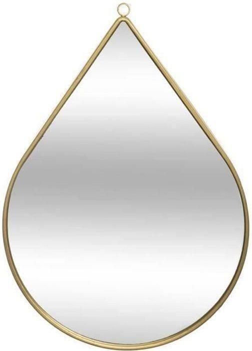 ATMOSPHERA Druppelvormige metalen wandspiegel 21 x 29 cm Goud