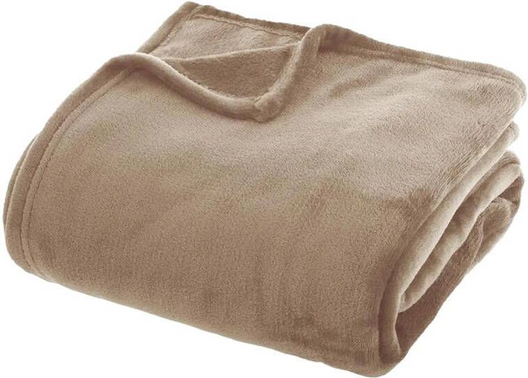 ATMOSPHERA Plaid beige polyester 180 x 230 cm