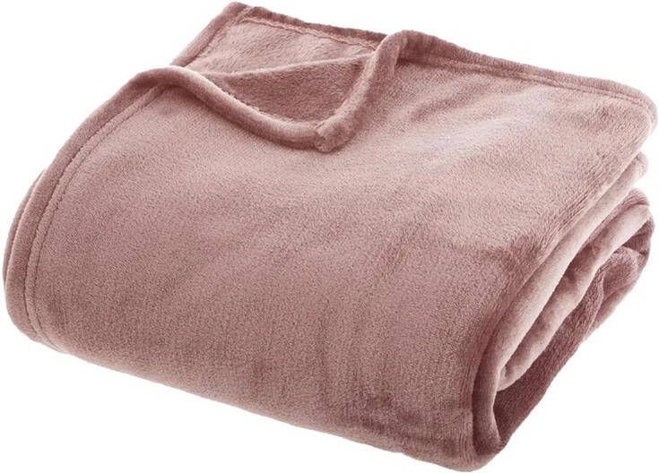 ATMOSPHERA Plaid oud roze polyester 180 x 230 cm