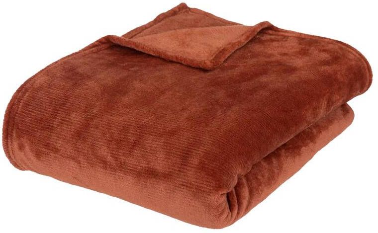 ATMOSPHERA Plaid terracotta polyester 180 x 230 cm