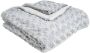 Atmosphera Bank Bed deken plaid geknoopt motief 120 x 160 cm zilvergrijs - Thumbnail 1