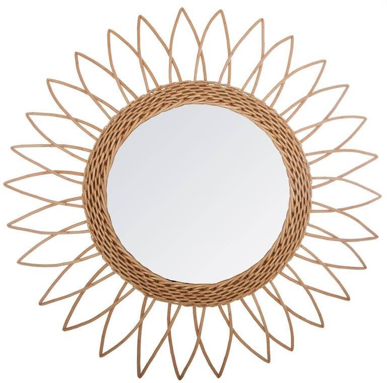 ATMOSPHERA Wandspiegel bloem rotan D50 cm bohemian